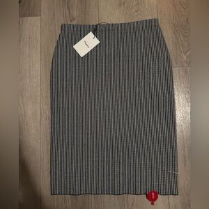 Theory Black and White Checkered Pencil Skirt